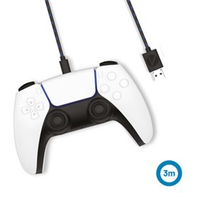 LOT DE 2 CABLES PLAY & CHARGE TRESSES DE 3M POUR MANETTES PLAYSTATION 5
