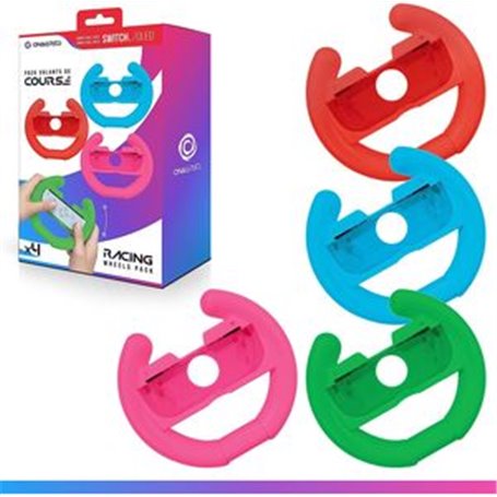 PACK DE 4 VOLANTS BLEU ROUGE VERT ROSE