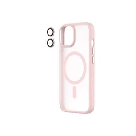 COQUE HYBRID SOFT SNAP (MAGSAFE) ROSE + CAMERA LENS IPHONE 15