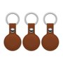 PACK 3 MITAG TRACKER PORTE-CLES SIMILI CUIR MARRON