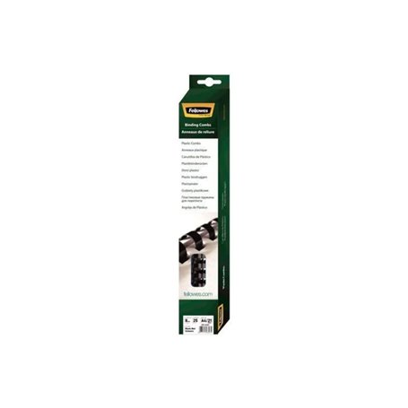 Fellowes PLASTIC COMB 8 MM BLACK A4 RETAIL 25PK 5330702