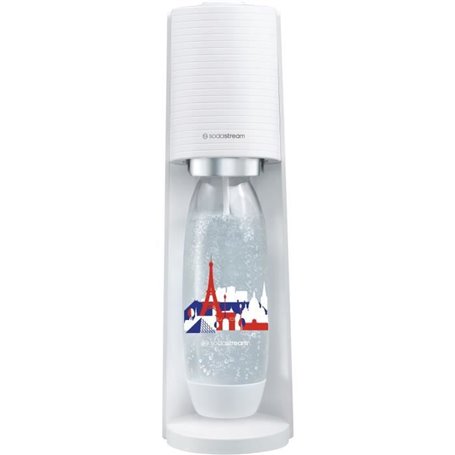 SODASTREAM Terra - Machine a Eau Pétillante Blanche + 1 bouteille 1L Fuse édition France + 1 Recharge de Gaz 60L a Clipser
