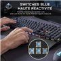 THE G-LAB Gaming KEYZ Carbon Clavier mécanique rétroéclairé - Switch Blues Repose poignet - AZERTY