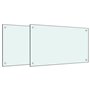 vidaXL Dosserets de cuisine 2 pcs blanc 70x40 cm verre trempé
