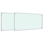 vidaXL Dosserets de cuisine 2 pcs blanc 80x50 cm verre trempé