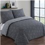 VISION Parure de couette Hugo - 100% coton - 1 housse de couette 240 x 220 cm + 2 taies d'oreiller 65 x 65 cm - Gris anthracite