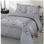 VISION Parure de couette Love - 100% coton - 1 housse de couette 240 x 260 cm + 2 taies d'oreiller 65 x 65 cm - Gris