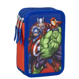 Pochette à crayons triple The Avengers Bleu 12