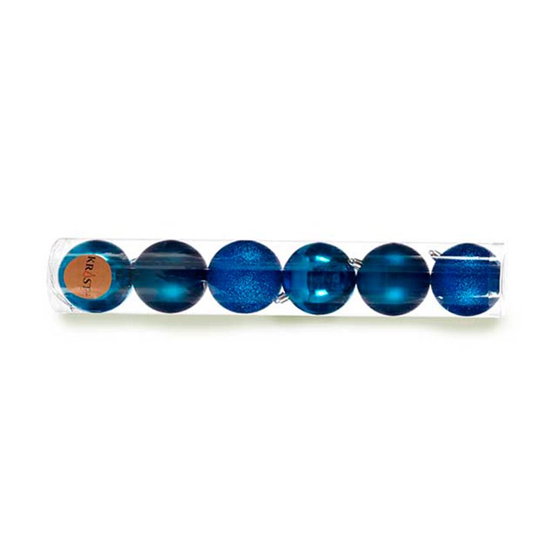 Image secondaire de Lot de boules de Noël Bleu Plastique 8 x 9 x 8 cm (12 Unités)
