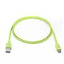 C ble USB-C m le/USB A m le plat 1 m - USB 3.1 gen 2 - vert ne s'emm le pas