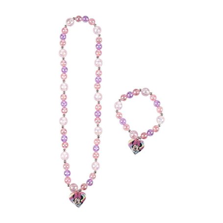 Ensemble Collier et Bracelets Minnie Mouse 2 Pièces Rose