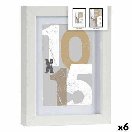 Cadre photo Blanc verre Bois MDF 16 x 21 x 2