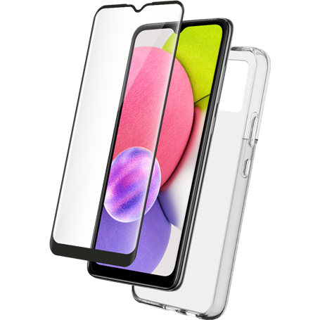 Pack G A03 Accessoires Coque Transparente + Verre trempé Bigben