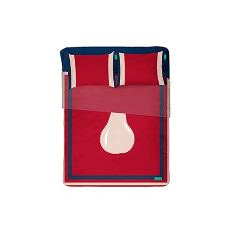 Jeu de draps Benetton Rouge Poire 4 Pièces