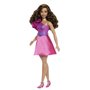 Barbie-Barbie Fashionistas 225-Poupée ronde cheveux bruns et robe rose HRH22