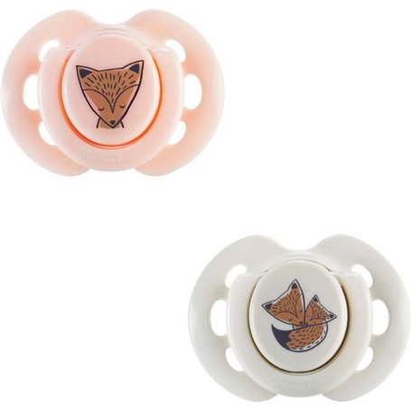 Sucette - TOMMEE TIPPEE - FUN - 0-6 mois - Lot de 2 sucettes symétriques sans BPA - Capsule de stérilisation réutilisable