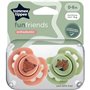 Sucette - TOMMEE TIPPEE - FUN - 0-6 mois - Lot de 2 sucettes symétriques sans BPA - Capsule de stérilisation réutilisabl