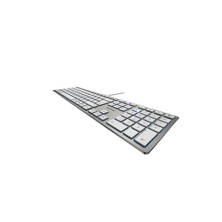 CHERRY KC 6000 Slim clavier USB AZERTY Belge Argent