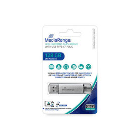 MediaRange MR938 lecteur USB flash 128 Go USB Type-A / USB Type-C 3.2 Gen 1 (3.1 Gen 1) Argent
