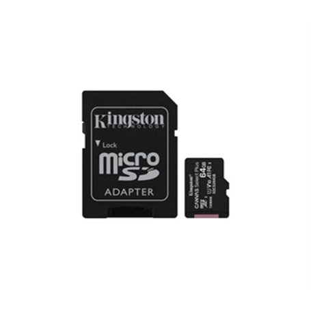 Kingston Technology Pack de trois cartes micSDXC Canvas Select Plus 100R A1 C10 de 64 Go + ADP simple