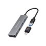 GRAUGEAR G-HUB2A2C-AC hub & concentrateur USB 3.2 Gen 1 (3.1 Gen 1) Type-A + Type-C 5000 Mbit/s Argent