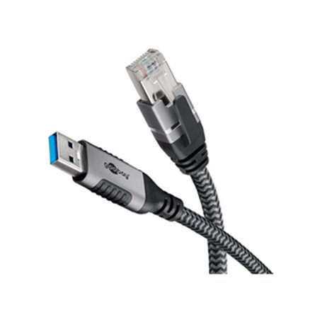 Goobay 70692 changeur de genre de câble USB A RJ-45 Noir