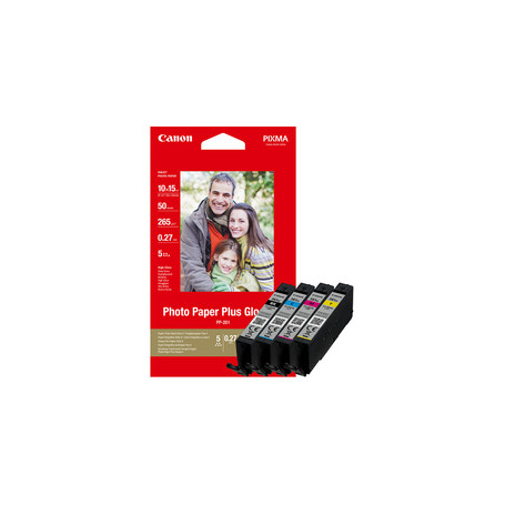 Canon Pack économique cartouches d'encre à haut rendement CLI-581XL BK/C/M/Y + papier photo