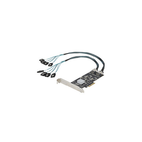 StarTech.com Carte Contrôleur SATA PCIe 8 ports - Carte Extension SATA PCI Express 6Gbps avec 4 Contrôleurs Hôte - Carte SATA PC