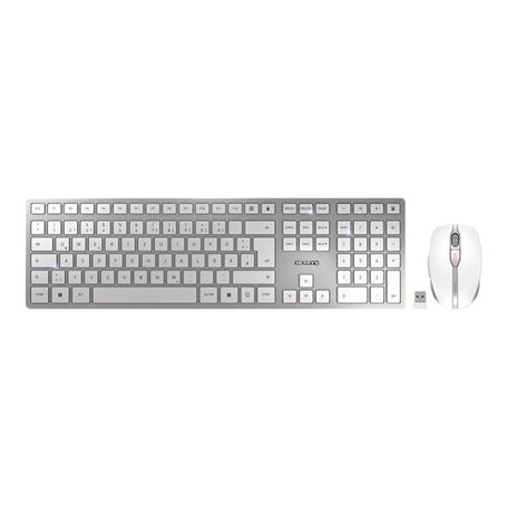 CHERRY DW 9100 SLIM clavier Souris incluse Universel RF sans fil + Bluetooth QWERTZ Allemand Argent