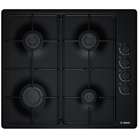 BOSCH PBP6B6B80 Plaque gaz  - 4 foyer - Noir - Sécurité gaz