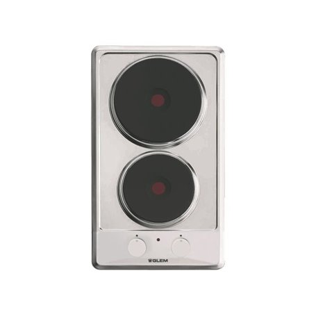 Glem Domino inox électrique 30 cm - 2 foyers électriques rapides - 3