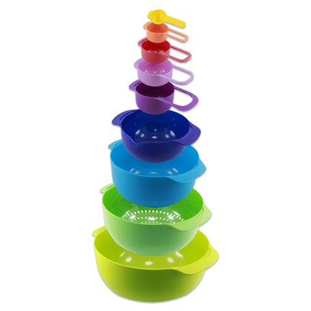 Herzberg Cooking Herzberg HG-BOL9N1: Ensemble de bols et tasses à mesurer 9 en 1