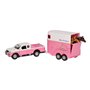 Kids Globe Die-cast Car with Horse Trailer Pink