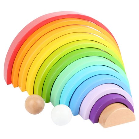 Small Foot - Wooden Building Blocks Rainbow XL