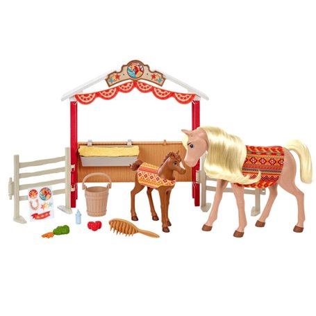 Mattel Spirit : LIndomptable Coffret Écurie Cheval Et Poulain