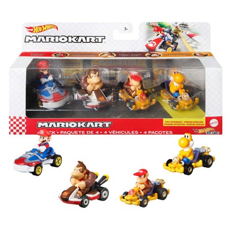 Hot Wheels Mario Kart Coffret De 4 Véhicules