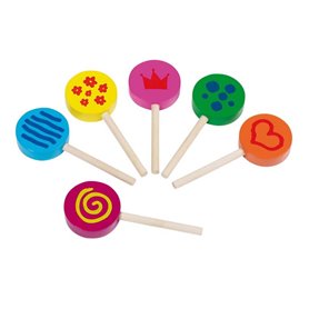 Goki lot de 6 sucettes en bois Goki lot de 6 sucettes en bois