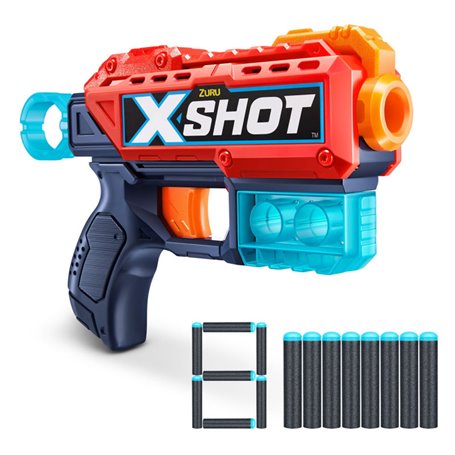 X-Shot Lanceur de fléchettes en mousse Excel Kickback (8 Fléchettes) ZURU