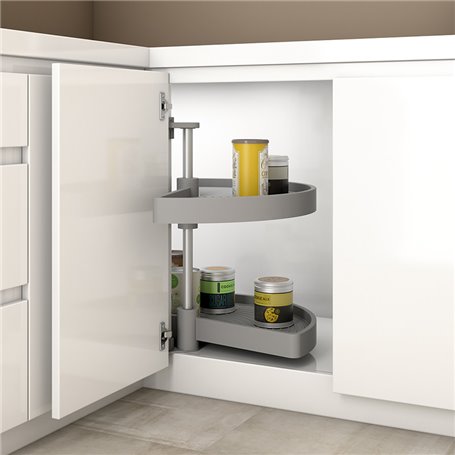 Emuca 8929321 jeu de plateaux rotatifs Shelvo 1 2 lune