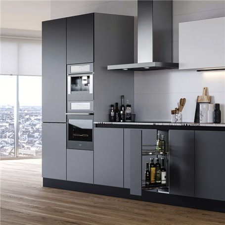 Emuca 8381011 Porte bouteilles latéral extractible SupraMax avec fermeture amortie