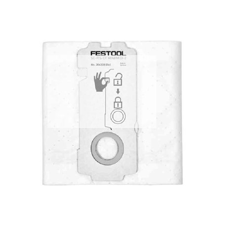 Lot de 5 sacs filtre SELFCLEAN SC FIS CT MINI MIDI 2 5 CT15 FESTOOL 204308