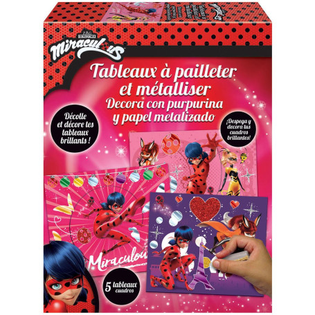 Tableau a pailleter et metalliser Miraculous Ladybug
