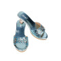 Mules a talon haut Princesse des neiges bleu glitter