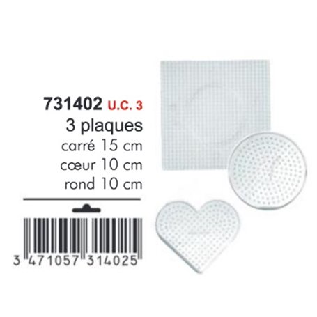 lot de 3 plaques a picots perlou