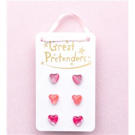 Boucles d oreilles Boutique Holo Heart Studded - 3 paires