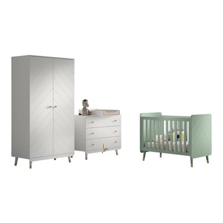 Billy set Commode armoire blanc lit vert
