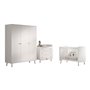 Ensemble 4 Pièces Billy Lit commode grande armoire blanc
