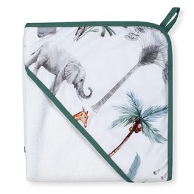 Ma première cape de bain en coton et bambou- Safari