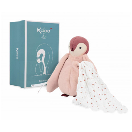 Peluche a bisous manchot - rose