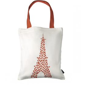 Tote Bag J aime Paris Tour Eiffel Coeurs